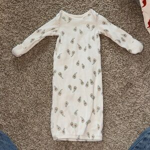Soft Cream Baby Gown with avocados